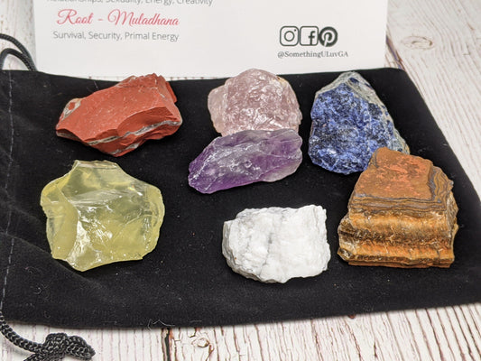 Crystals - 7pc Chakra Raw Crystal Set