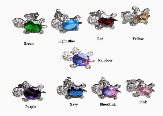Stud Earrings - Ombre birthday Turtle Patience Earrings