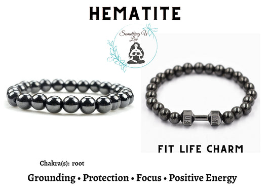 Positive Vibes Grounding, Protection & Concentration Hematite Bracelet For Him - Something U Luv