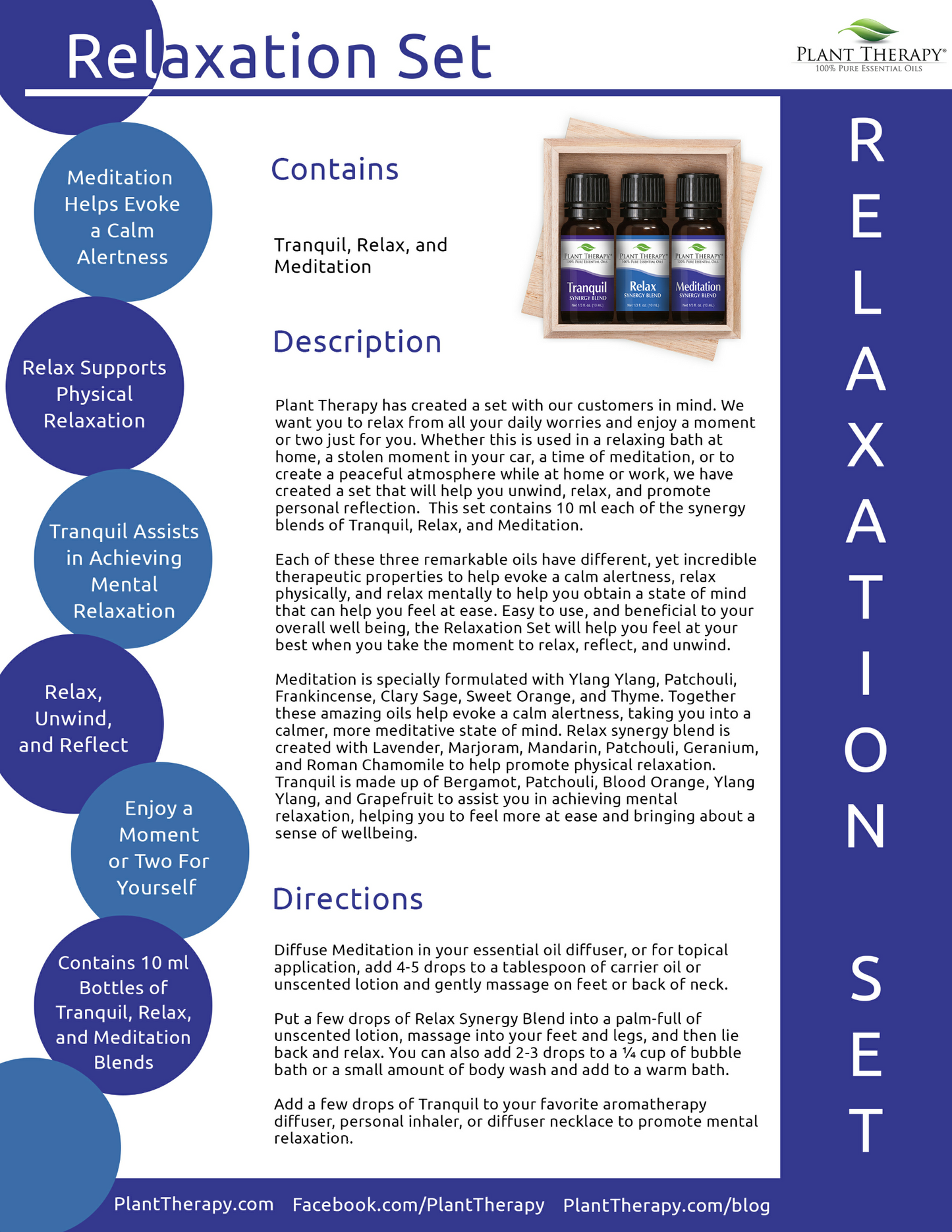 Plant Therapy Relxation set that will help you unwind, relax, and promote personal reflection. PErfect gift for Christmas, Valentines day, Birthday, Anniversary