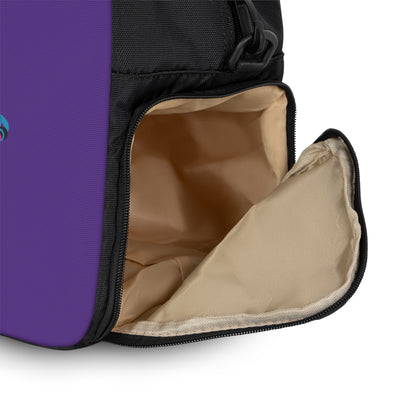 Bolsa Purple Fitness para gimnasio, para pasar la noche, para viajes, para acampar, para gimnasia, para atletismo y para pañales. 