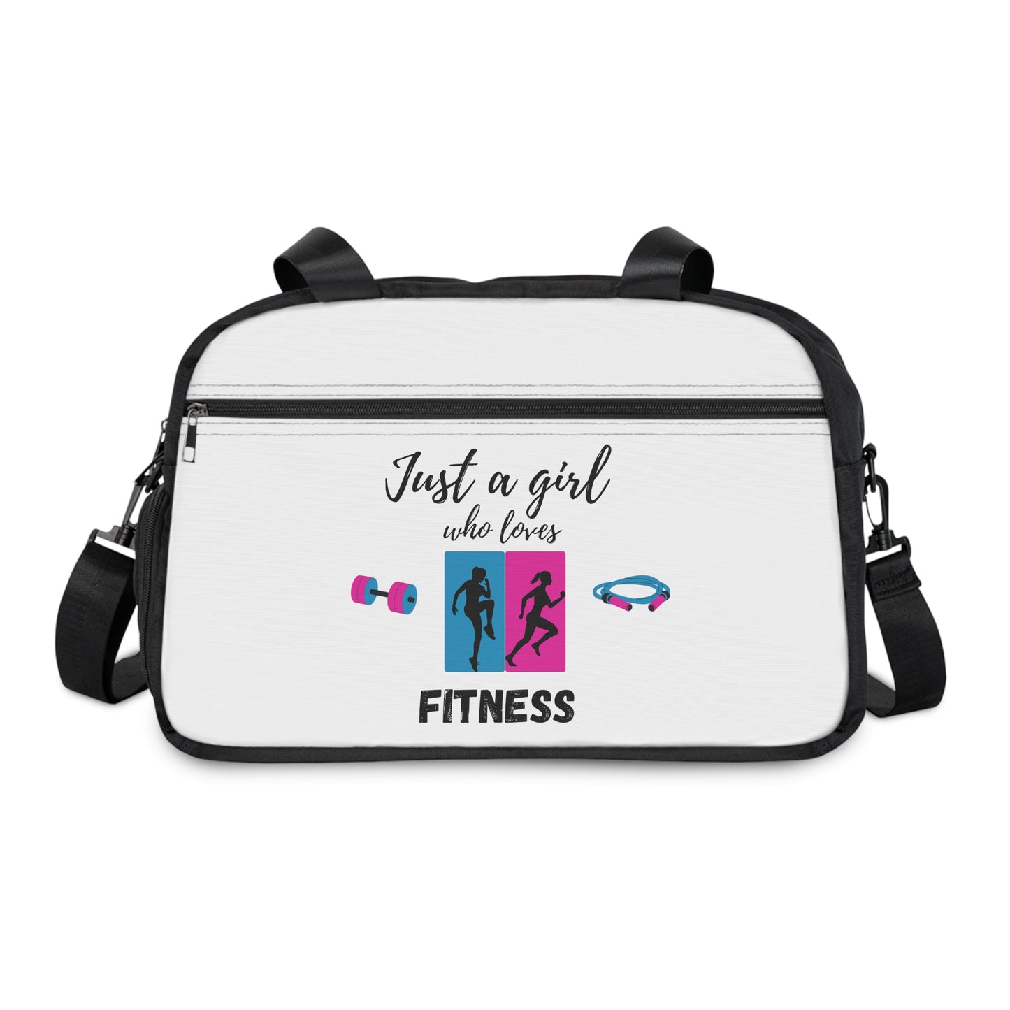 White Fitness Gym Bag/ Overnight/ Travel , Carry-On, Gymnastics/ Diaper/ Track Bag