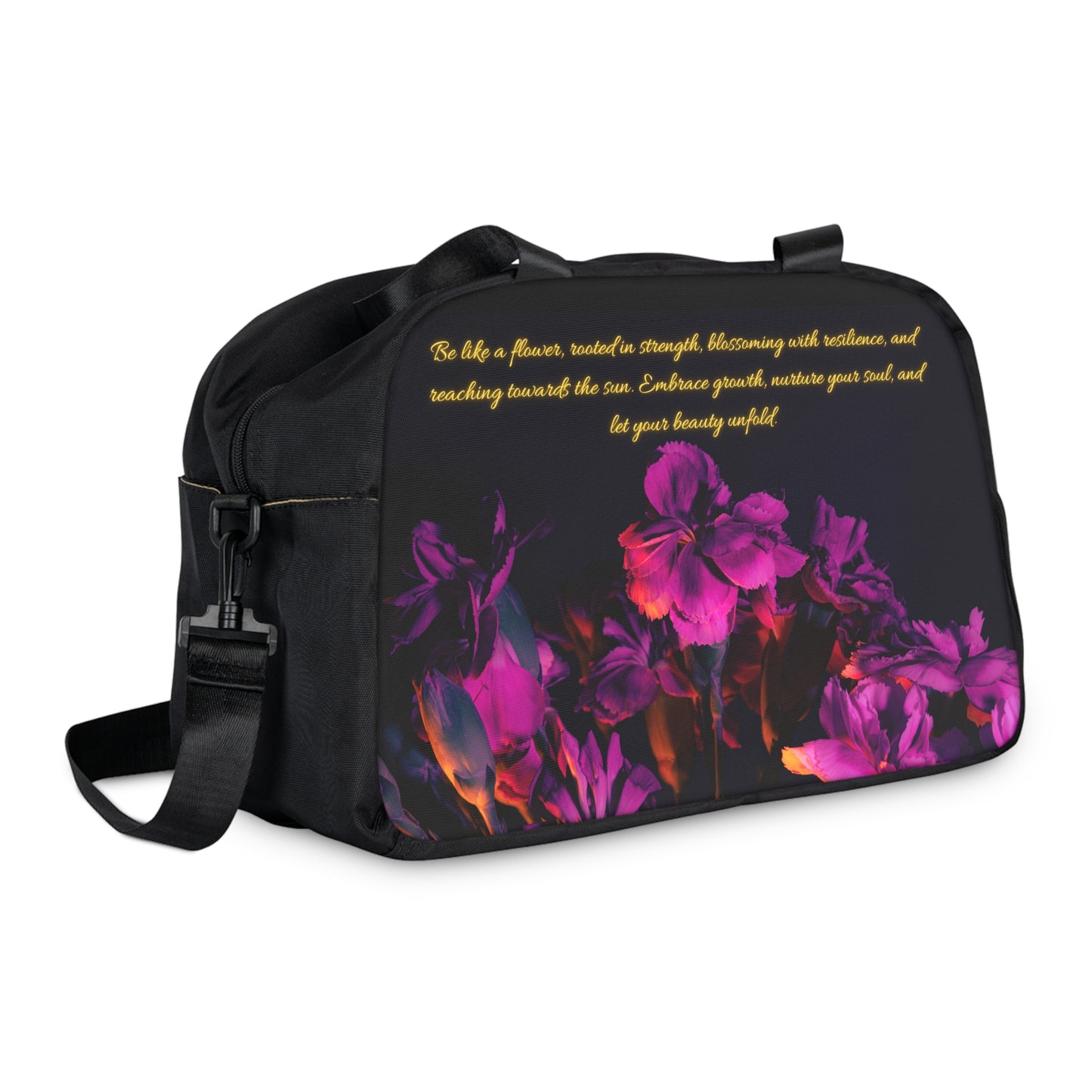Motivational Flower Travel Overnight Gymnastics Gym Bag