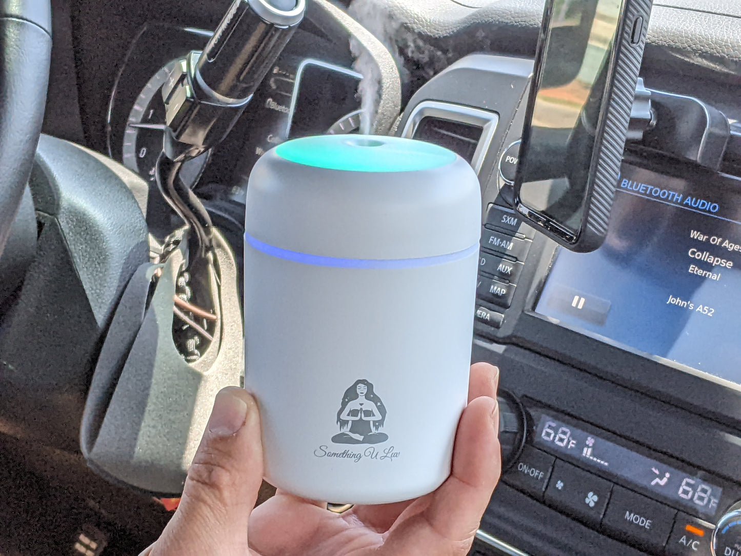 Humidificador portátil de aire con USB, difusor de aromas con aceites esenciales y luz nocturna para coche, caravana, plantas, habitación y oficina.