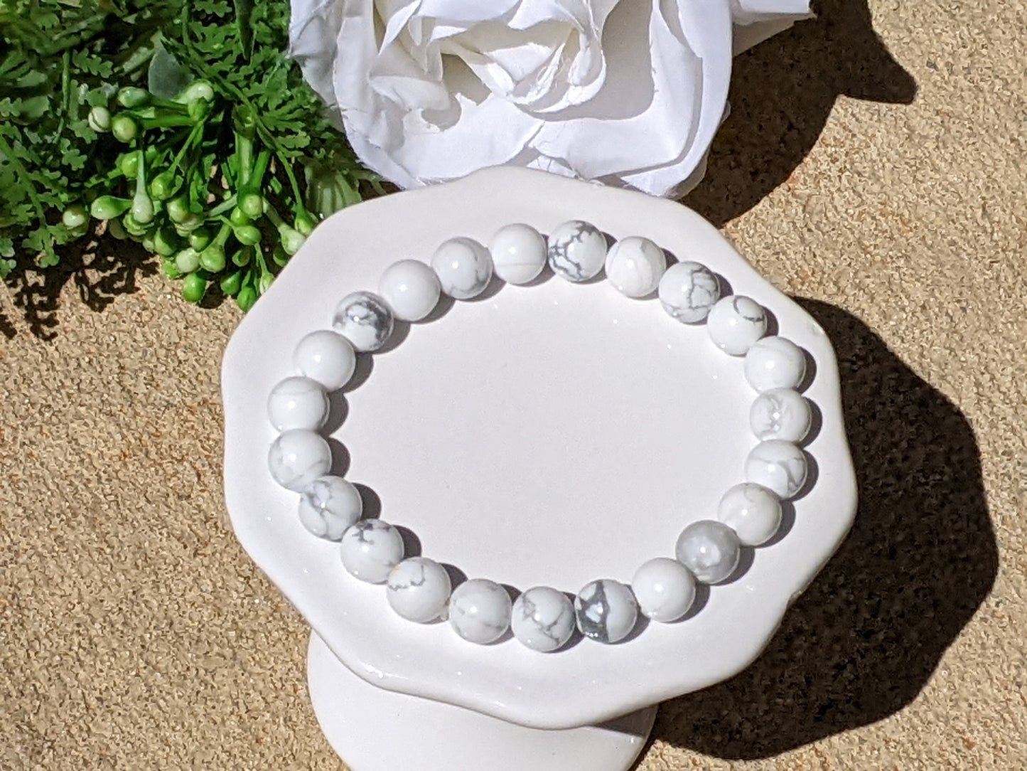 Howlite Bead Bracelet – Calm & Balance