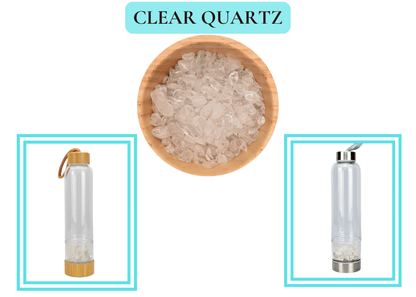 Crystal-Infused Glass Water Bottle – Hydration with purpose. Support for your day.