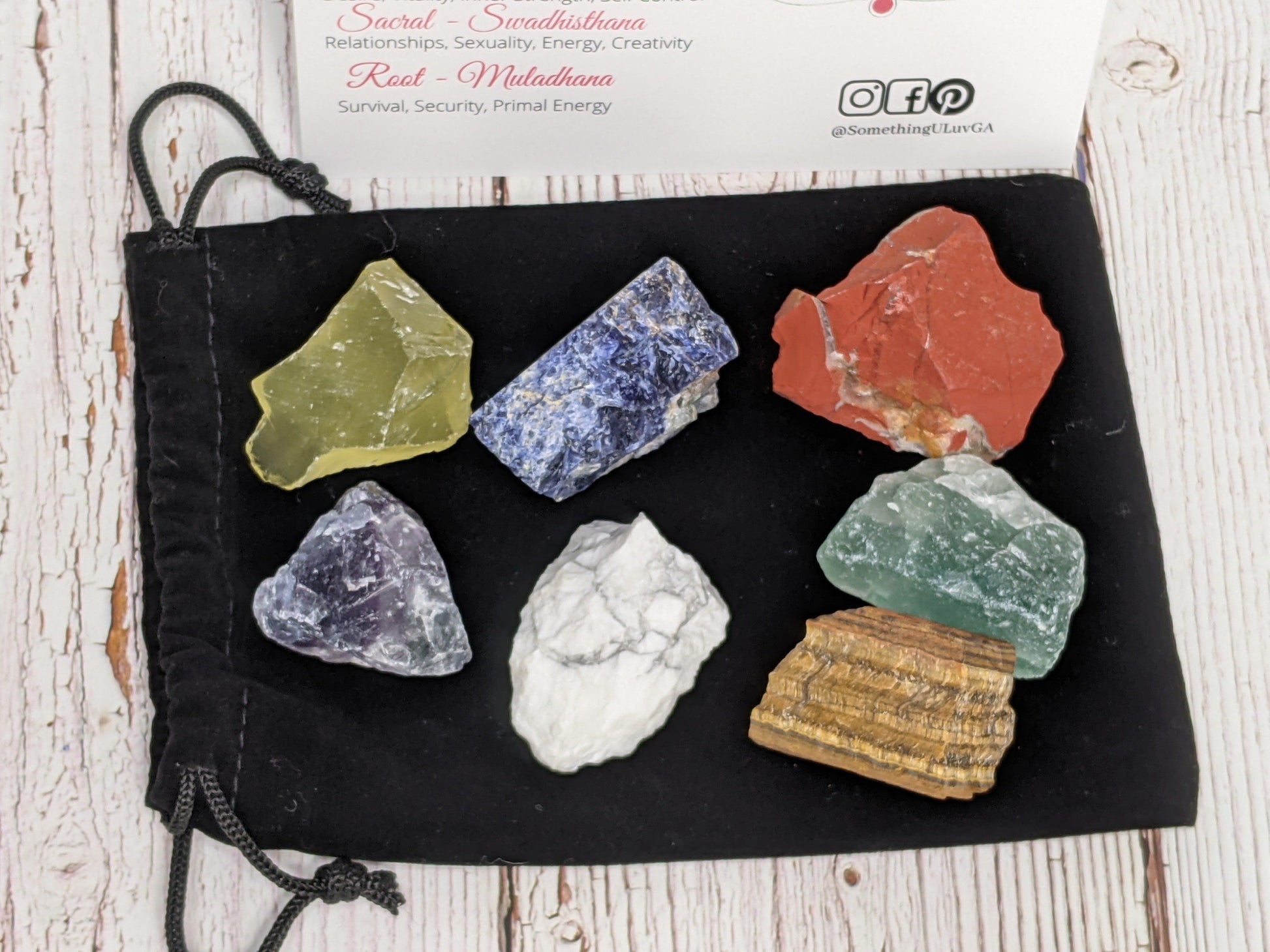 Crystals - 7pc Chakra Raw  Crystal Set