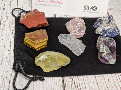 Crystals - 7pc Chakra Raw  Crystal Set