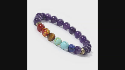 Amethyst Reset Bead Bracelet