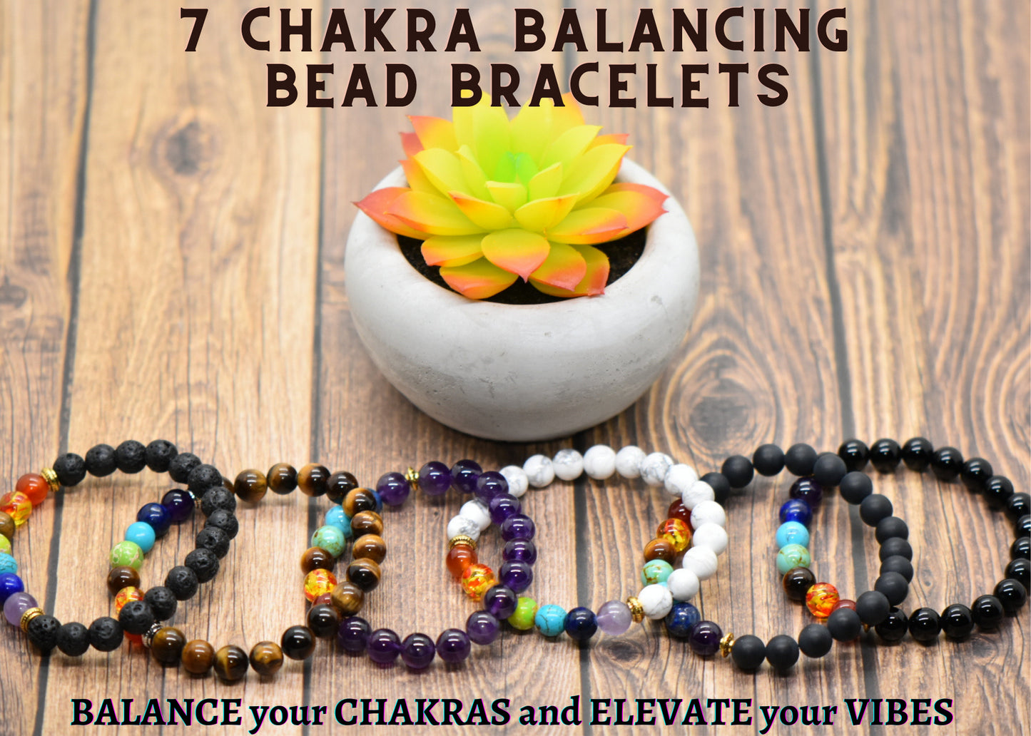7 Chakra Balancing Bead Crystal Healing Bracelet | Something U Luv