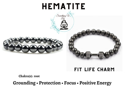 Positive Vibes Grounding, Protection & Concentration Hematite Bracelet For Him - Something U Luv
