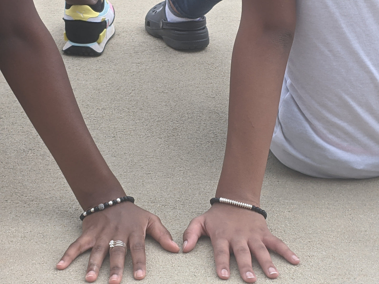 Black Frosted Matte  Couples Distance Bracelet | Something U Luv