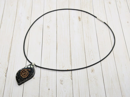 Necklace - Black Tourmaline, Amethyst, Moonstone, Tiger's Eye Orgone Necklace
