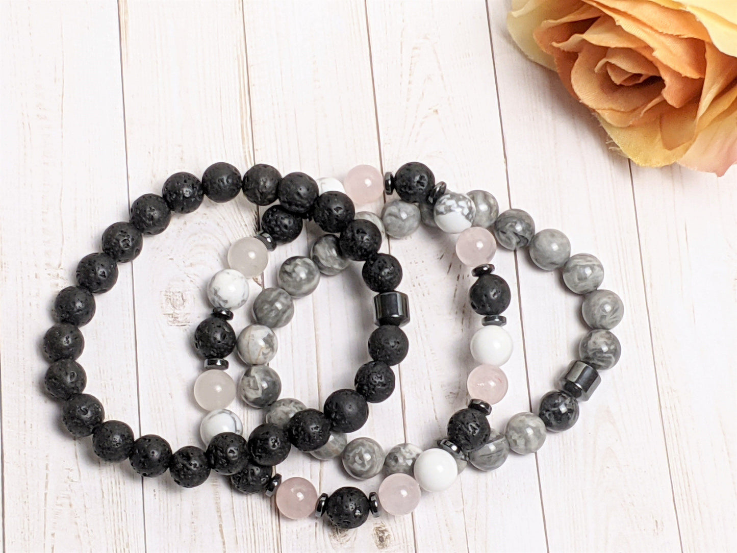 Bracelet - Hematite Charm Natural Stone Bracelets For Him