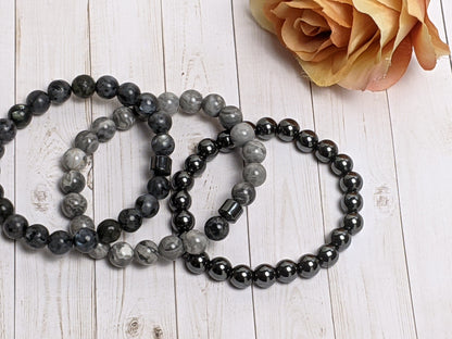 Bracelet - Hematite Charm Natural Stone Bracelets For Him