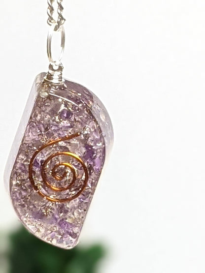 Necklace - Black Tourmaline, Amethyst, Moonstone, Tiger's Eye Orgone Necklace
