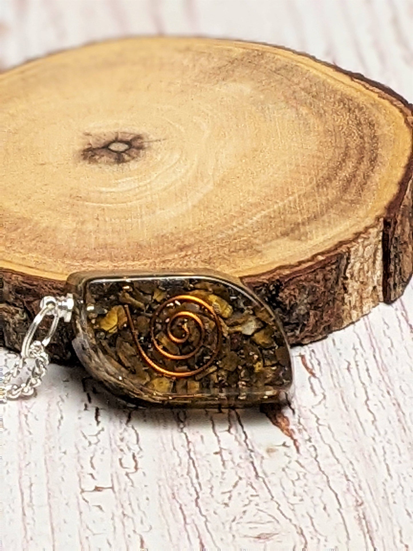 Necklace - Black Tourmaline, Amethyst, Moonstone, Tiger's Eye Orgone Necklace