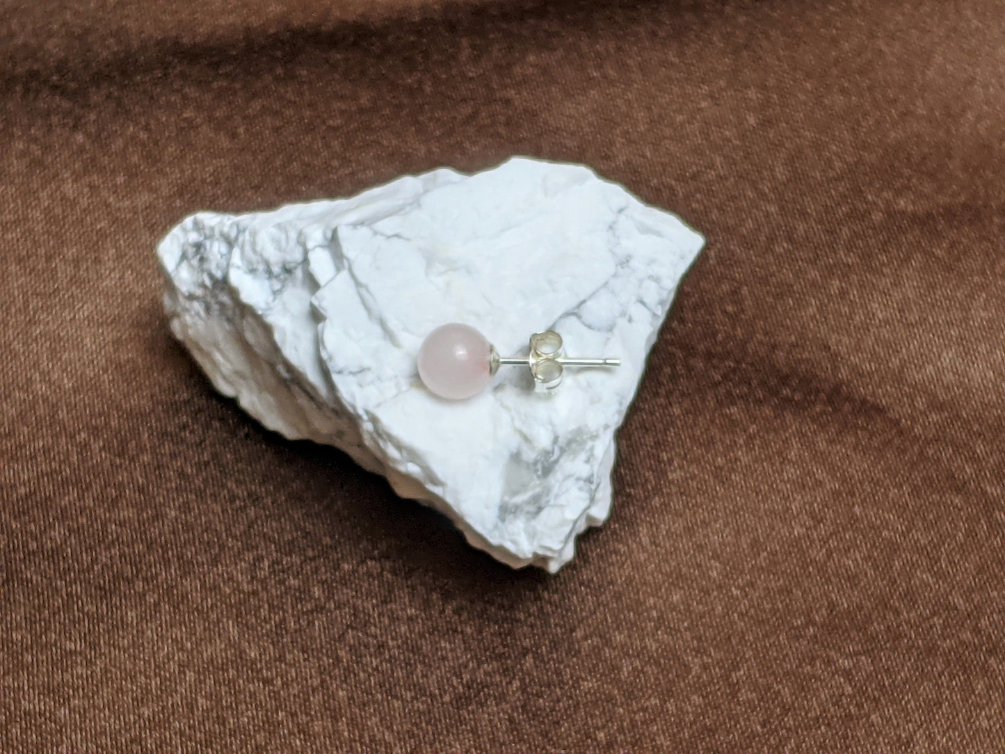 Earrings - Natural Stone Stud Earrings With 925 Sterling Silver Backing