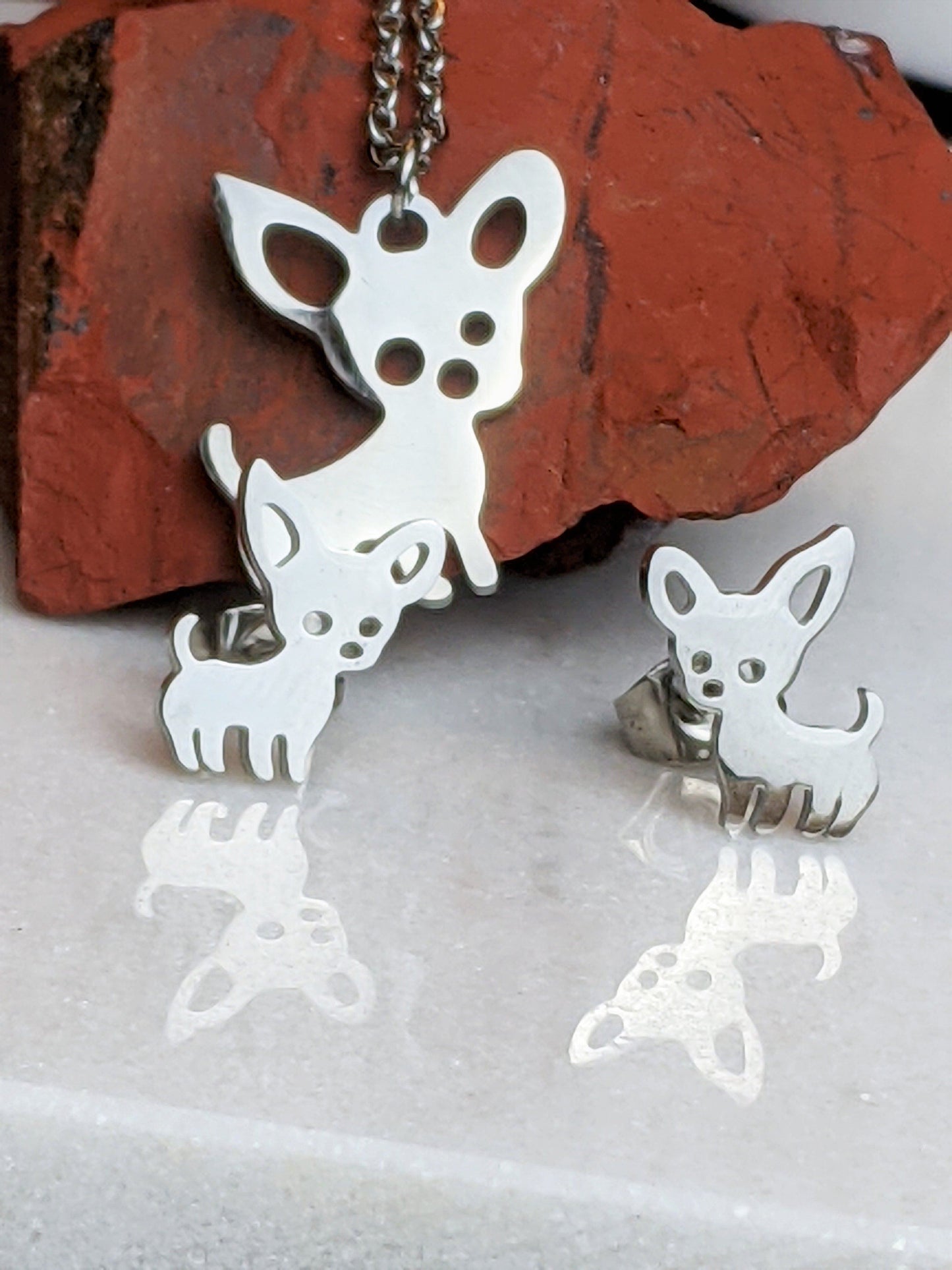 Earrings - Fearless Chihuahua Earrings/Set