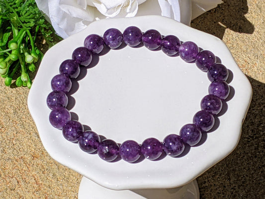 Pulsera de cuentas de amatista con reinicio