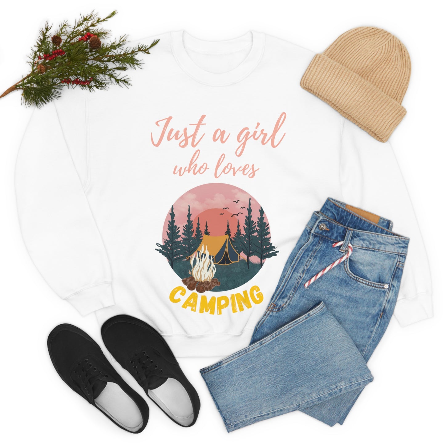 Girl Who Camps Crewneck Sweatshirt