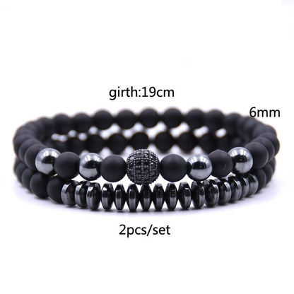 Black Frosted Matte  Couples Distance Bracelet | Something U Luv