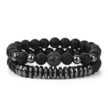 Black Frosted Matte  Couples Distance Bracelet | Something U Luv