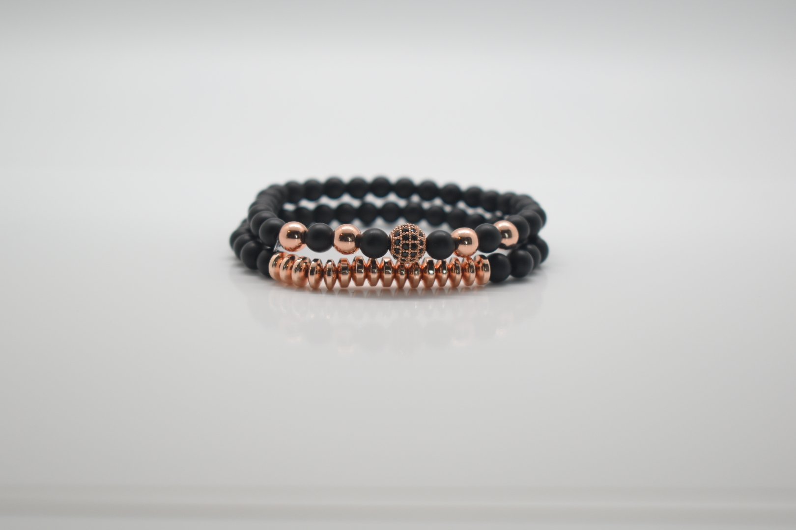 Black Frosted Matte  Couples Distance Bracelet | Something U Luv