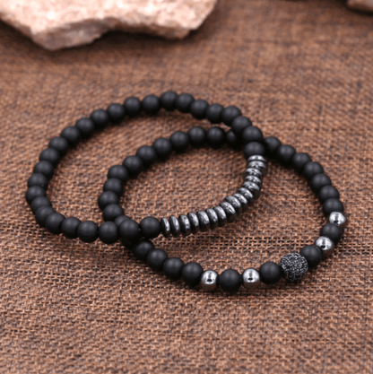Black Frosted Matte  Couples Distance Bracelet | Something U Luv