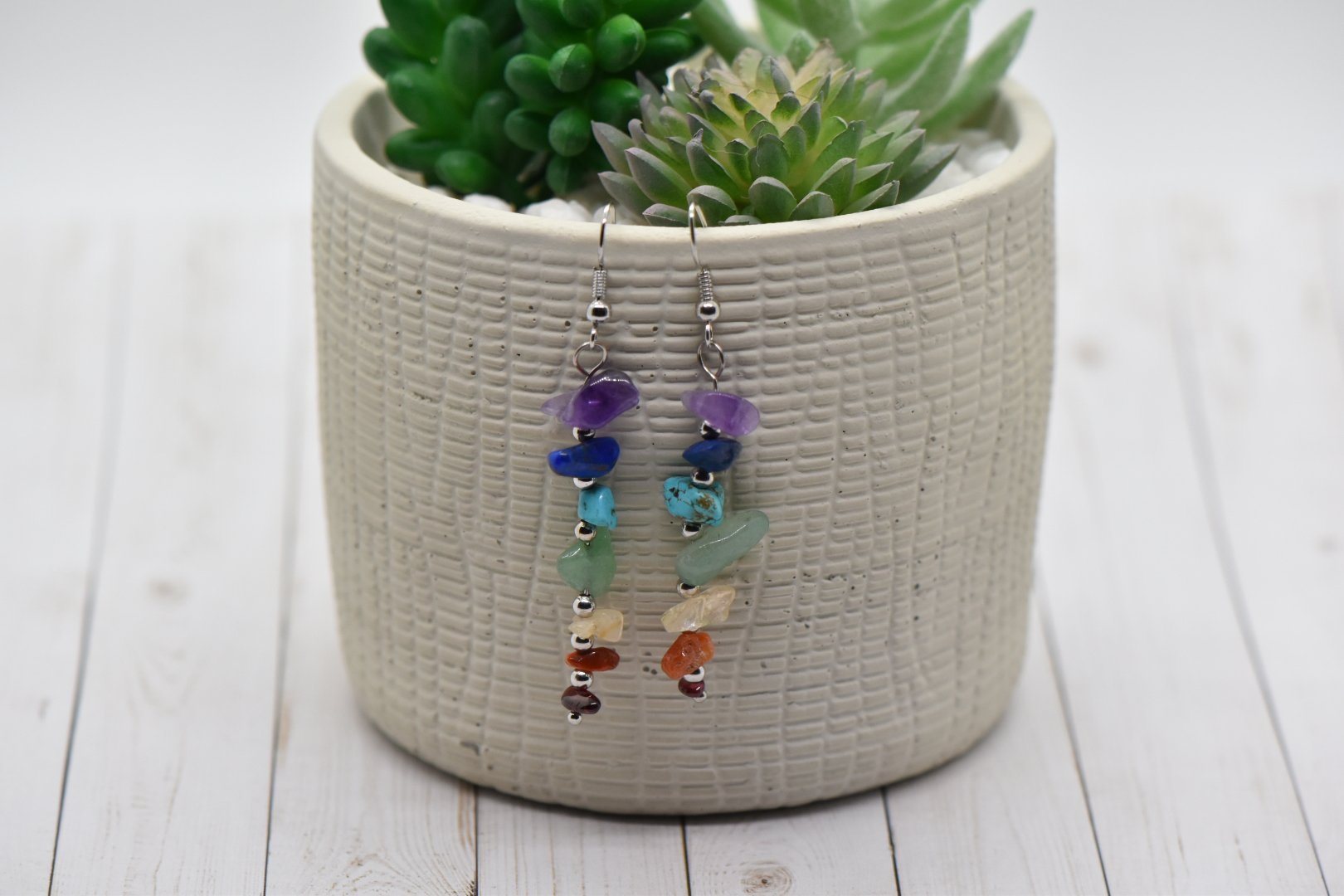 Chakra  Stones  Dangle Earrings | Something U Luv