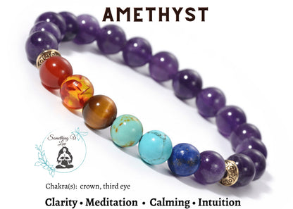 Bracelet - Natural Stone 7 Chakra Balancing Yoga Bead  Bracelet