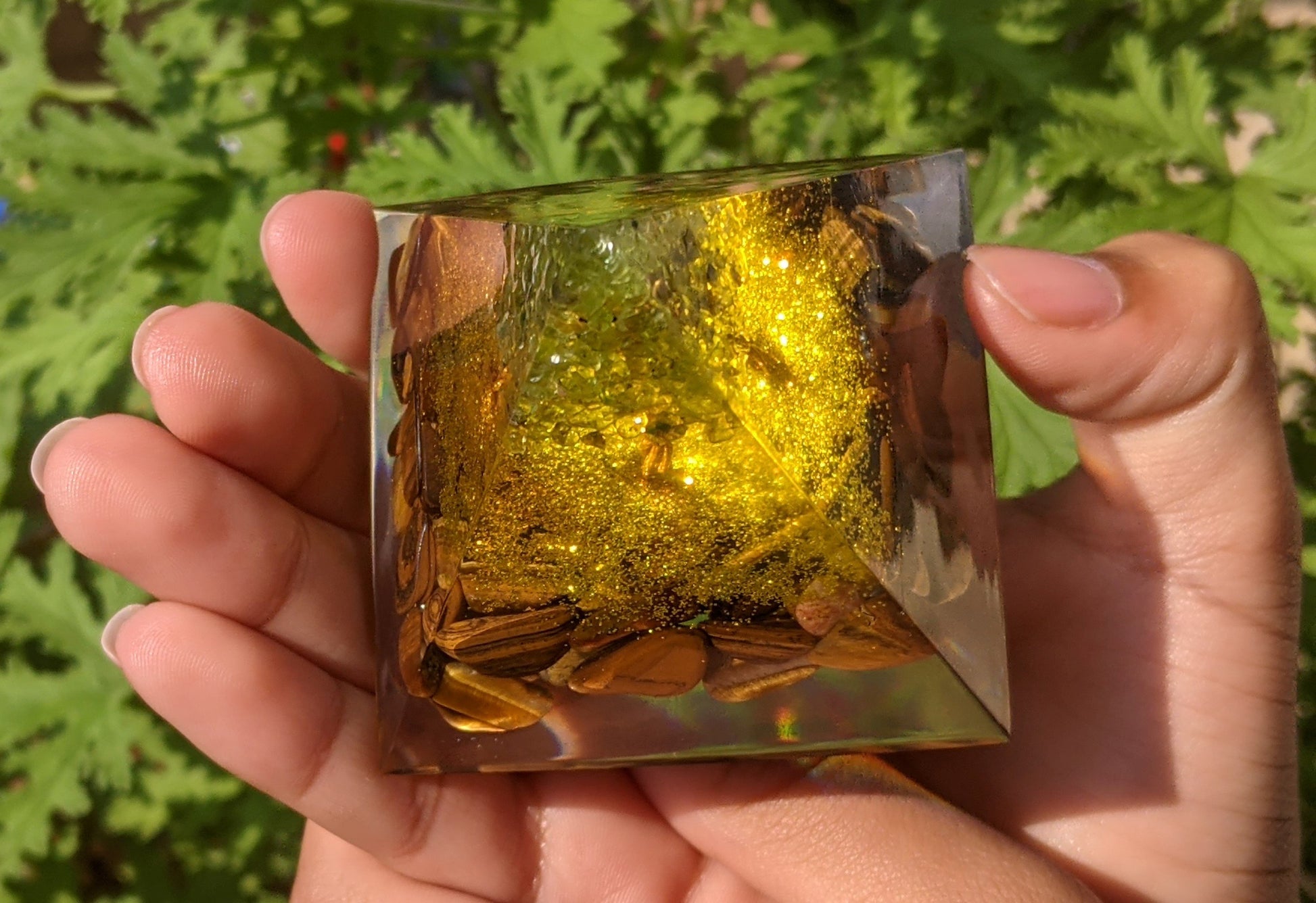 Tree of Life Tiger’s Eye & Peridot Abundance & Balance Orgone Pyramid - Something U Luv