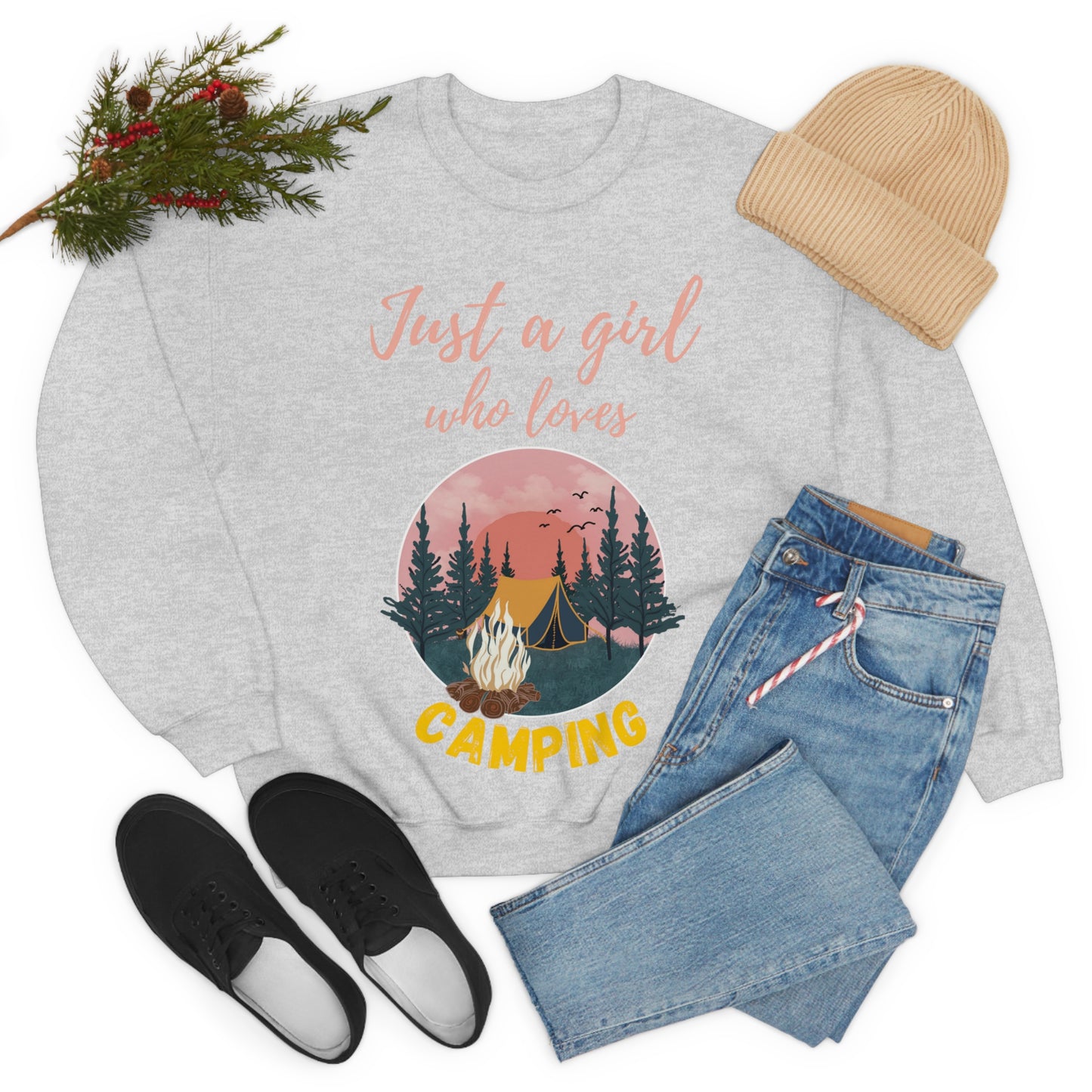 Girl Who Camps Crewneck Sweatshirt