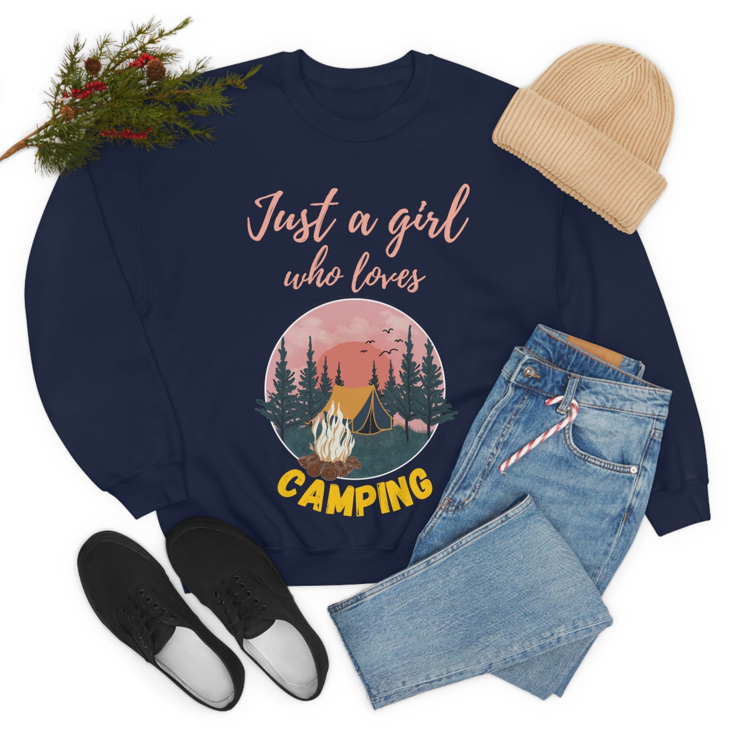 Girl Who Camps Crewneck Sweatshirt