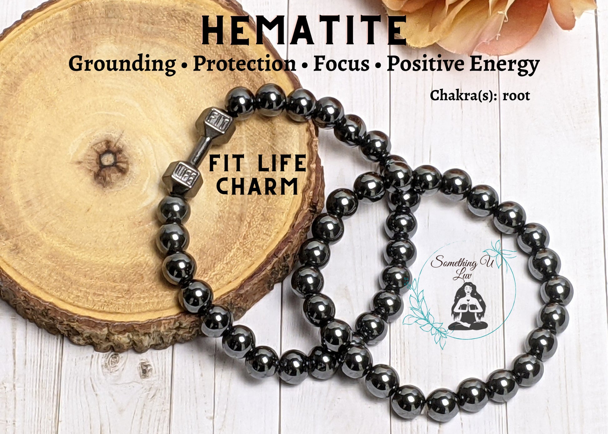 Positive Vibes Grounding, Protection & Concentration Hematite Bracelet For Him - Something U Luv