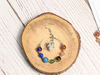 Earrings - Chakra Balancing Beaded Dangle Earrings