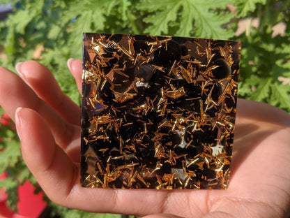 Pyramid - Amethyst Obsidian Balance Transformation & Wholeness Orgone Pyramid