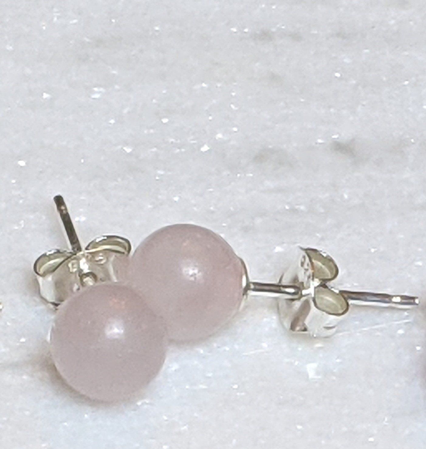 Earrings - Natural Stone Stud Earrings With 925 Sterling Silver Backing