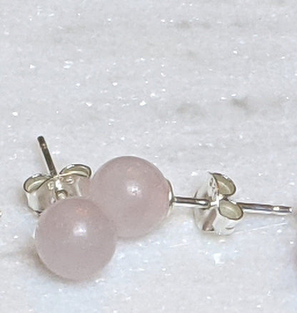 Earrings - Natural Stone Stud Earrings With 925 Sterling Silver Backing