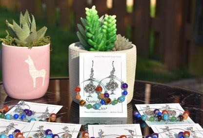 Earrings - Chakra Balancing Beaded Dangle Earrings