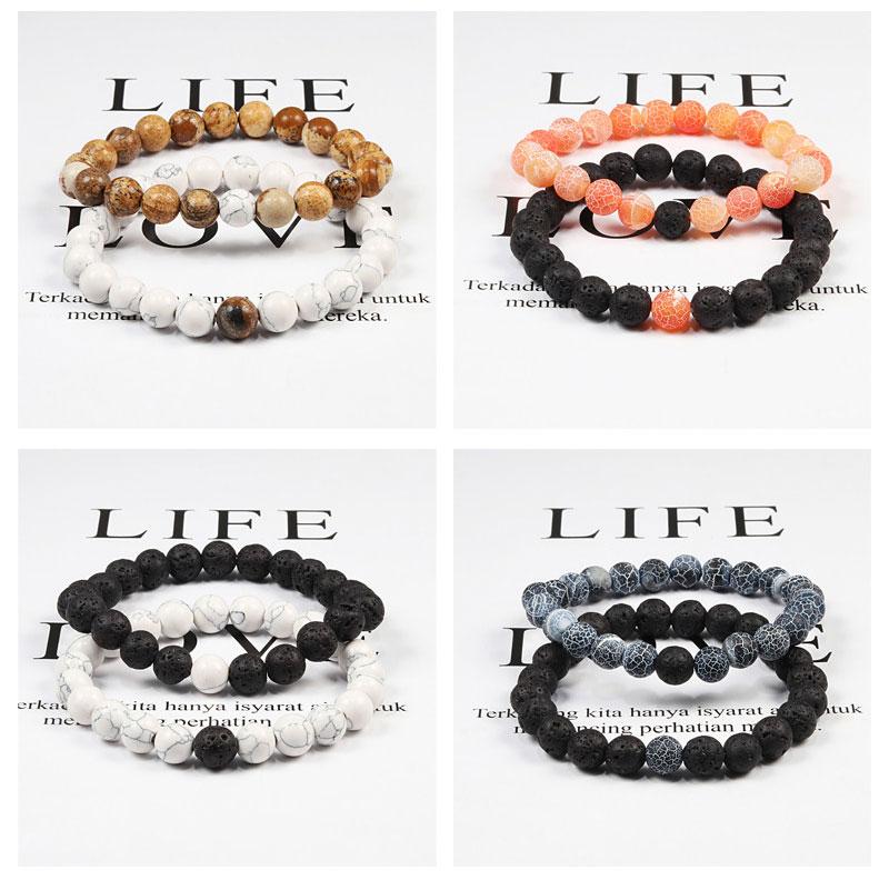 Two Stone Couples Distance  Beaded Yoga Bracelets  | Something U Luv