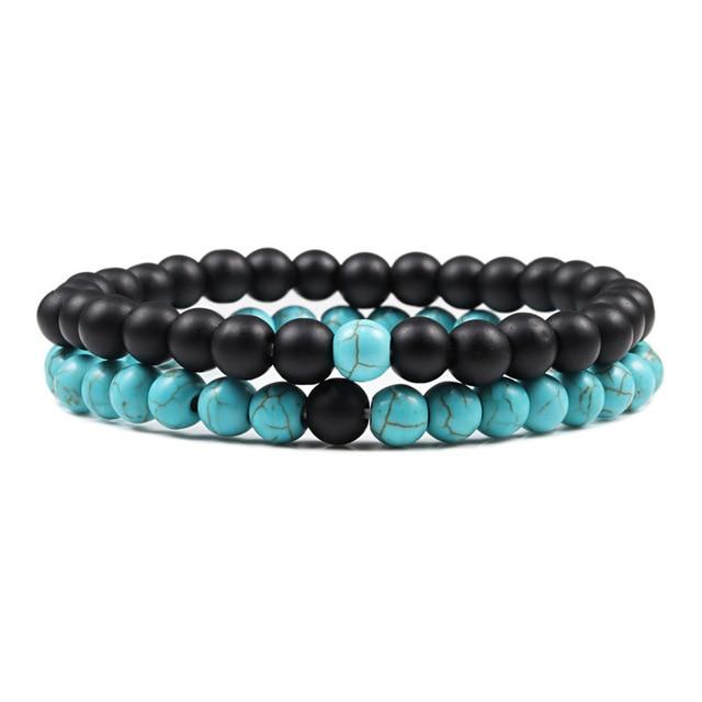 Two Stone Couples Distance  Beaded Yoga Bracelets  | Something U Luv