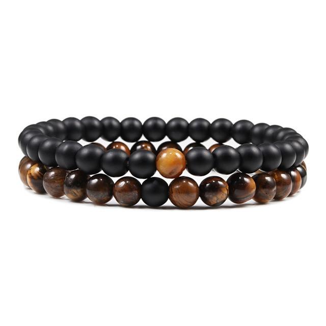 Two Stone Couples Distance  Beaded Yoga Bracelets  | Something U Luv