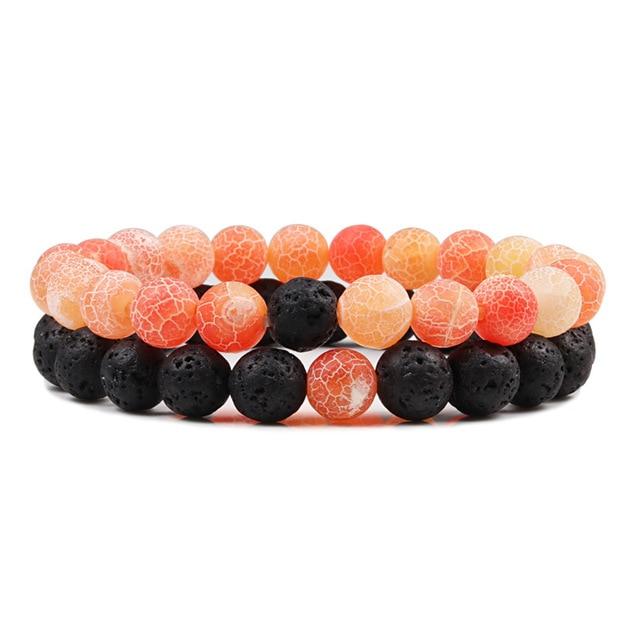 Two Stone Couples Distance  Beaded Yoga Bracelets  | Something U Luv