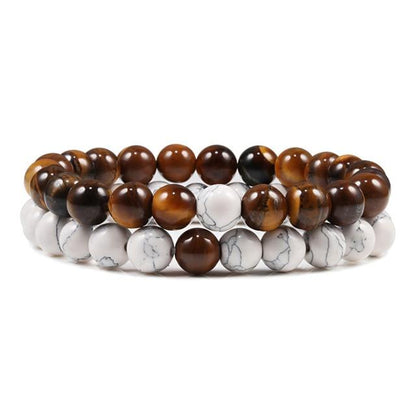 Two Stone Couples Distance  Beaded Yoga Bracelets  | Something U Luv