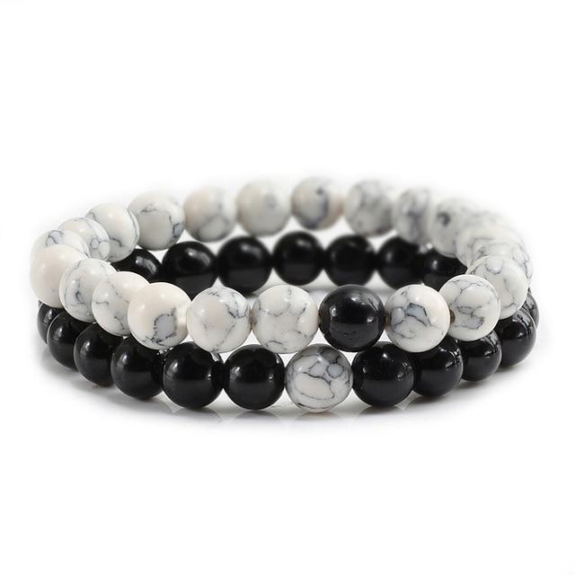 Two Stone Couples Distance  Beaded Yoga Bracelets  | Something U Luv