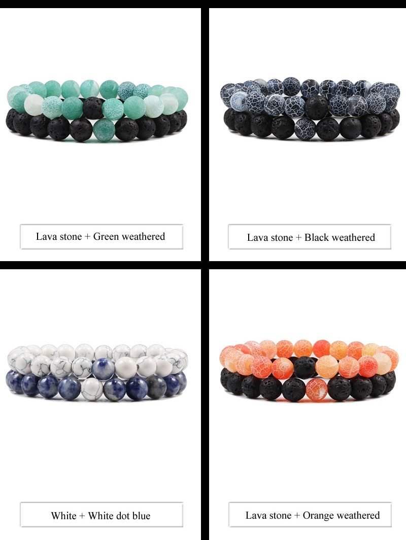 Two Stone Couples Distance  Beaded Yoga Bracelets  | Something U Luv